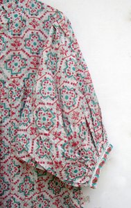 Tunique florale bohème pour femmes robe droite 100% coton coupe ample longue Maxi longueur avec manches décontracté pour les adultes de printemps - Product Image 4