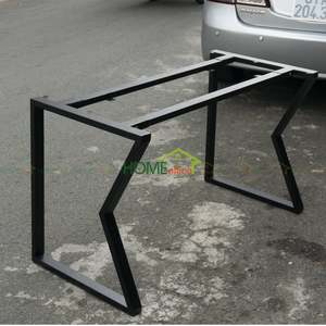 BNVCN78009-Minimalist Design 1.2m X 60cm Rubber Wood <b>Table</b> <b>Foldable</b> 25x50mm Iron Folding <b>Legs</b> Assembly Required for Home Office - Product Image 3