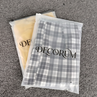 Sac d'emballage pour vêtements en CPE imprimé sur mesure, sac à fermeture éclair givré, sac en polyéthylène mat biodégradable pour vêtements, sous-vêtements, chaussettes, t-shirts