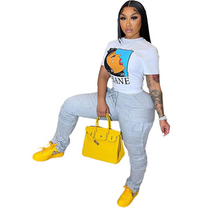 New Casual Ladies <b>Trouser</b> Stacked Joggers Pants With Side Pockets <b>Women</b> Cargo Pants - Product Image 3