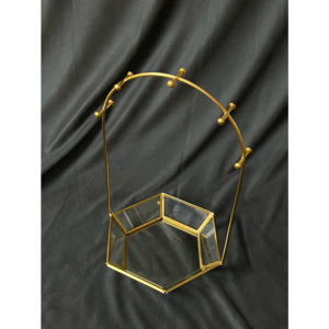 Bandejas de soporte de joyería de cristal de Metal dorado hechas a mano organizador de exhibición de almacenamiento de maquillaje personalizado para contenedor de joyería de mujer - Product Image 1