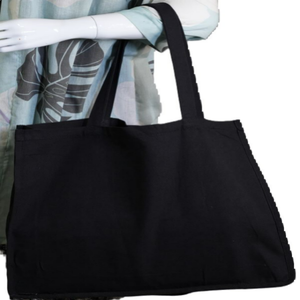 Très grand sac à provisions en toile 100% coton fourre-tout de plage réutilisable écologique de haute qualité sac à bandoulière polyvalent pour femmes - Product Image 4