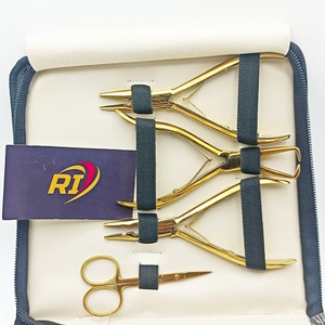 Etiqueta privada REVAMP INTERNATIONAL Kit de herramientas de extensión de cabello de acero inoxidable duradero Logotipo personalizado Alicates de cuentas de color dorado Cabello - Product Image 5