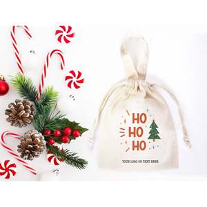 Customizable Ho Ho Ho Christmas Cotton <b>Bags</b> Personalized Holiday Gift <b>Bags</b> - Product Image 1