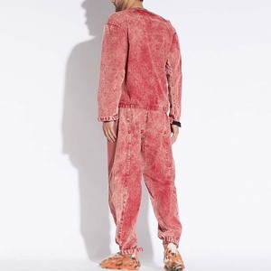 Tracksuits Breathable 100% Cotton High Quality Acid Wash Flared Pants Hooded Printed Tracksuit Sets Wholesale Unisex OEM Service - Product Image 2
