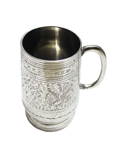 Classic 18 oz Moscow Mule Beer Glasses Pure Solid Brass No Lining Silver Stein Sublimation Feature for Water Wine and Gifts - Product Image 1