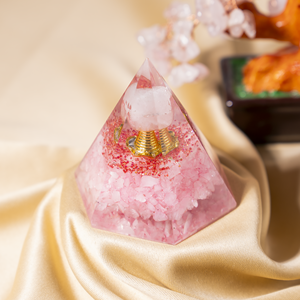 Pirámide de Cuarzo Rosa Orgone con Globo, Atractiva y de Alta Calidad, para Meditación y Decoración, Venta al Por Mayor - Product Image 5
