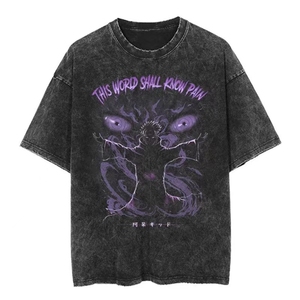 เสื้อยืดหลวมพิมพ์ลาย2024การ์ตูนคลาสสิกญี่ปุ่นขนาดใหญ่ย้อนยุคพิมพ์ลายบนหน้าจอผ้าบาติก