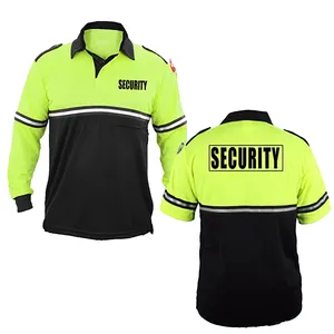 포켓 보안이 있는 보안 가드 유니폼-반팔 폴로 셔츠 보안 폴로 긴팔 투톤 포켓 포함