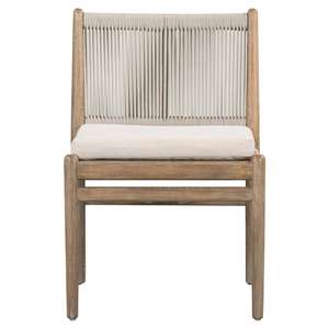 Silla de Madera de Teca con Cuerda Tejida, Altura Ajustable, Diseño Moderno para Comedor Interior/Exterior en Casa, Parque o Villa - Product Image 2