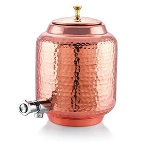 Dispensador de agua de cobre con acabado martillado, vajilla para fiestas frías, instalación de soporte para restaurante de Hotel en casa, beneficios para la salud - Product Image 6