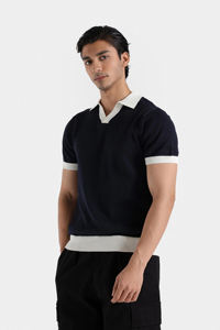 Polo de punto de verano para hombre, camiseta informal de manga corta con cuello en V, polos de manga corta de alta calidad para hombre - Product Image 2