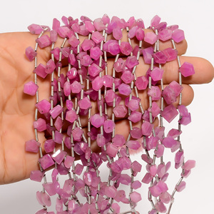 ลูกปัดไพลินสีชมพูแซฟไฟร์ลูกปัดเหลี่ยมเพชรพลอยแซฟไฟร์สีชมพูลูกปัดแซฟไฟร์สำหรับทำเครื่องประดับ - Product Image 2