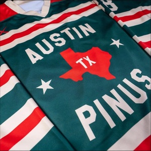 Uniformes Deportivos Personalizados de Alta Calidad OEM, Jersey de Hockey sobre Hielo Blanco Personalizado, Bordado en Sarga, Ropa Deportiva para Equipos - Product Image 4