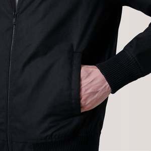 Morrison Reversible Genuine Leather Bomber <b>Jacket</b> Black Canvas Casual Style Zippered Closure Water Proof Autumn Appropriate XS - Product Image 6