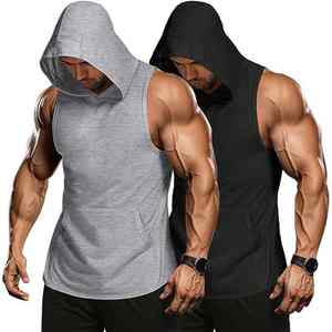 Breathable Men Workout Hooded Tank Tops Bodybuilding <b>Muscle</b> Cut Off <b>T</b> <b>Shirt</b> Sleeveless Gym Hoodies Custom - Product Image 6