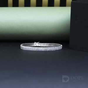 Moissanite Loose Diamond <b>Bracelet</b> In 18kt <b>Solid</b> Gold With Exclusive Design And For Every Occasion - Product Image 2