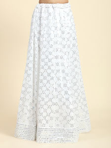 Trendmalls Lehenga Choli para Mujer, Corte en A, Color Blanco Natural, Georgette Bordado, Ecológico, Transpirable, con Dupatta (L67) - Product Image 5