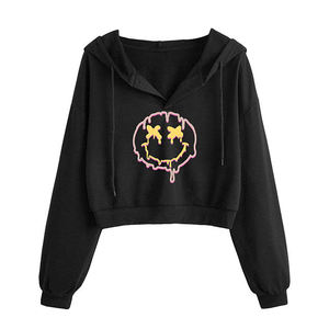 Sudadera con Capucha Regular Power Women para Mujer, Sudadera de Verano de Manga Larga, Tejida, Formal, Transpirable, con Patrón Geométrico, de Algodón Negro - Product Image 5