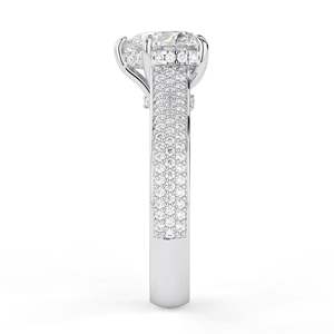 1.50CT Forma de corazón Laboratorio Crecido Diamante Anillo de compromiso Diamante Oculto Halo/Pavé Anillo de bodas Corazón Anillo de diamante - Product Image 5