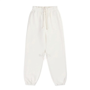 Pantalons de survêtement personnalisés en molleton lourd délavé à l'acide pour hommes, style vintage uni, streetwear, écologique, décontracté, broderie haute - Product Image 1