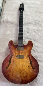Composants et kits de guitare jazz archtop <span class=keywords><strong>ES335</strong></span> artisanale pour luthier, corps creux, avec manche en érable, touche en ébène et table en épicéa - Product Image 3
