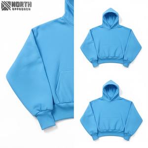 Sudaderas con capucha en blanco de alta calidad de peso pesado de gran tamaño 100% algodón polar fabricantes Puff impresión recortada Sudadera con capucha hombres 450 GSM - Product Image 4