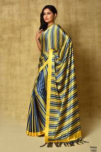 Elegant Heavy Satin Printed Premium Designer Collection Saree Japan Collection de Grootinn para el verano - Product Image 3