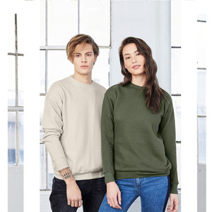 Bella + Canvas 3901 sudadera de lana de algodón Unisex ultrasuave para hombre cuello redondo raglán logotipo personalizado bordado pulóver invierno - Product Image 5