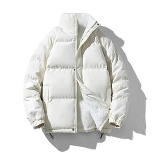 Veste matelassée thermique épaisse d'hiver pour hommes, manteau long en coton avec fermeture à glissière, vêtements d'extérieur en polaire de différentes couleurs - Product Image 2