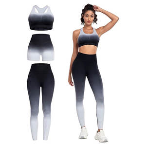 Ensemble de yoga personnalisé de qualité supérieure, taille 6XL, soutien-gorge court et pantalon de longueur genou pour femme, design OEM, prix bas - Product Image 1