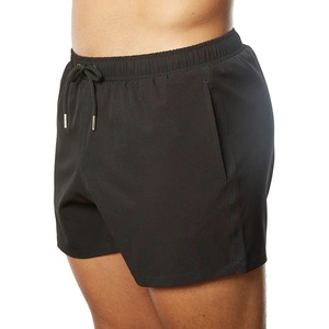 Short de bain noir pour homme Vêtement de plage uni en polyester/nylon fabriqué par Top Short - Product Image 1
