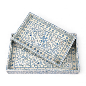 Plateau rectangulaire en nacre pour la présentation sur table, plateau de service naturel, plateau en coquille, fabriqué directement au Vietnam - Product Image 3