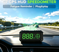 HUD Digital G7 con GPS Integrado, Velocímetro, Alerta de Fatiga al Conducir, Temperatura del Agua, Alarma de Voltaje, Consumo de Combustible
