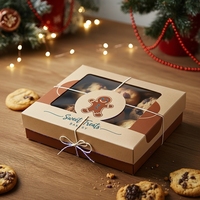 Boîte d'aliments surgelés rigide en relief recyclable brillant/mat avec impression personnalisée pour boulangerie, café et emballage à emporter