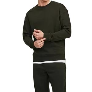 Sweat-shirt à col rond pour homme, de haute qualité, couleur unie, coupe classique, manches longues, 100% coton respirant, OEM - Product Image 1