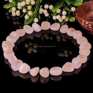 Offre Spéciale 25 pièces meilleure qualité Quartz Rose naturel gravé Runes dégringolées Agate ensemble sculpté Rune pour l'artisanat en pierre semi-précieuse - Product Image 2