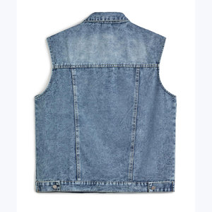 เสื้อกั๊กยีนส์สำหรับผู้หญิง คุณภาพสูง สไตล์สตรีทแวร์ ปกพับได้ แขนกุด เหมาะสำหรับใส่ในฤดูหนาว เสื้อกั๊กยีนส์สำหรับผู้หญิง - Product Image 2