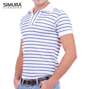 Chemise à col pour homme, style piqué, 100% coton, à rayures, à manches courtes, personnalisable, séchage rapide, prix de gros, OEM - Product Image 4
