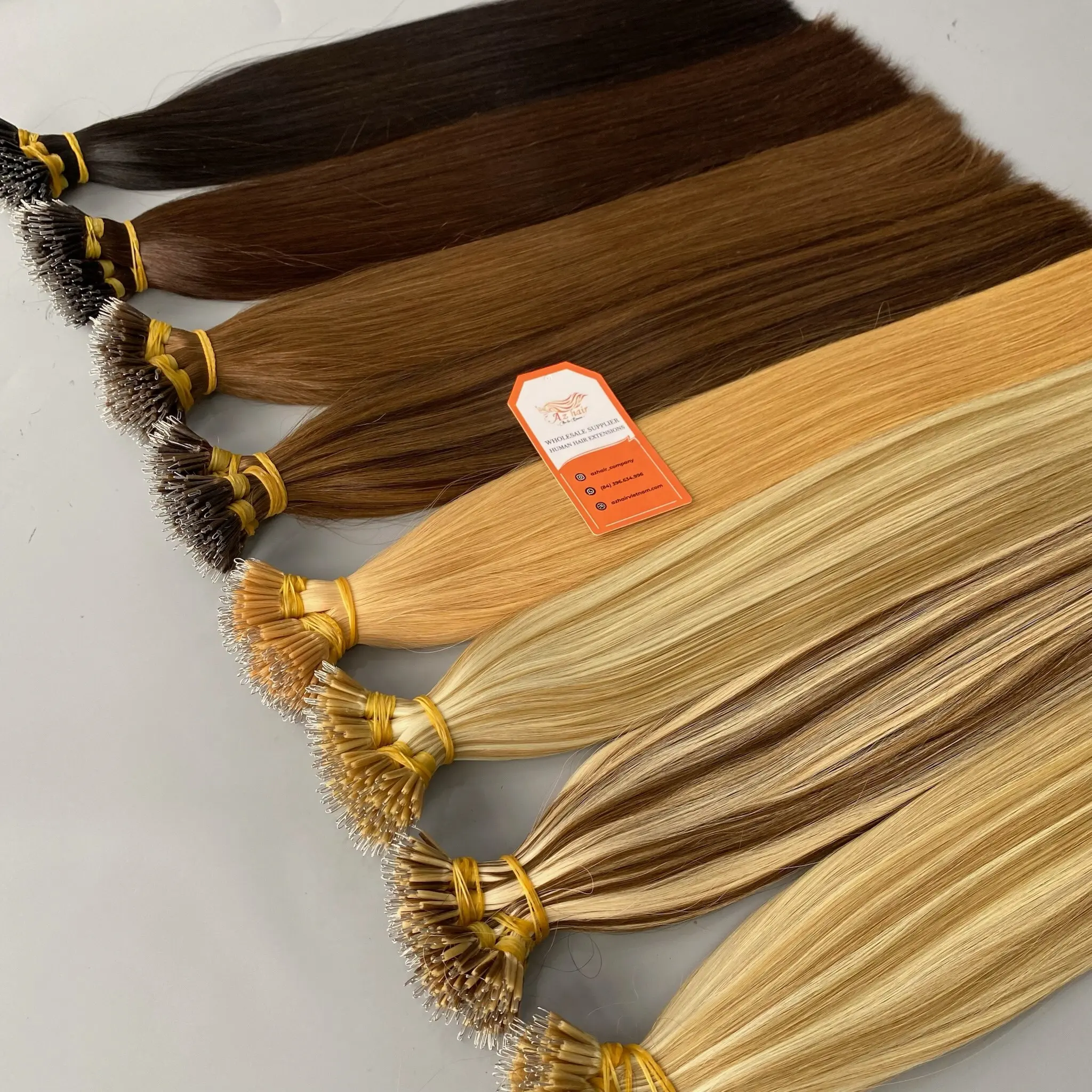 Raw Keratin Nano Tip Extension Hair 100% Remy Natural Hair Extension Human Double Drawn Vietnam Wholesale Price Factory