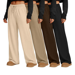 Pantalons de jogging pour femmes à taille haute, amples, décontractés, à jambes larges, avec cordon de serrage, élastiques, pantalons de sport - Product Image 1