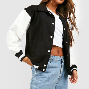 Customized Wool Body Leather Sleeves Varsity Jackets Baseball Letterman Varsity Jackets Best for Indoor and Outdoor <b>Stand</b> Women - Product Image 5
