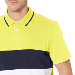 Camisetas Polo Transpirables 100% Algodón para Hombre, Verano, Costura Tricolor, Manga Corta, Cuello Solapa - Product Image 5