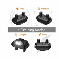 Wiederaufladbares Hundetrainingshalsband 800m Fernbedienung Wasserdicht Vibration Schock LED-Licht für Kleine Mittlere Große Hunde