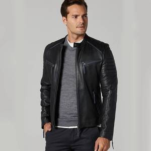 Chaqueta de cuero delgada para hombre de Venta caliente para invierno Diseño personalizado Stand High Street Alta calidad Nueva condición Ropa de invierno - Product Image 5