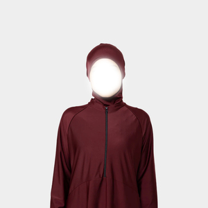 Traje de Baño Islámico de Manga Larga de Color Sólido para Mujer, Estilo Musulmán con Pantalones, Traje de Baño Islámico Burkini - Product Image 6