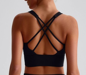 Sujetador deportivo con tirantes cruzados para mujer, Top corto de gimnasio de alto impacto, chaleco de Yoga, Bralette, Push Up, Sujetador deportivo para correr con almohadilla para el pecho - Product Image 6