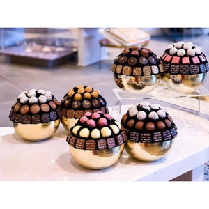 Plateau à desserts en métal doré martelé bol de service au chocolat de qualité merveilleux écologique pour les mariages décoratif poli - Product Image 1