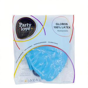 Palloncini in lattice Decolatex Party Love 90 cm blu pastello 3 pezzi biodegradabili - Product Image 2