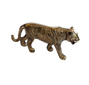 Statue de tigre en laiton faite à la main Design Art déco Figurines d'animaux Fengshui chinois objets de collection décoratifs pour la maison et le bureau - Product Image 1
